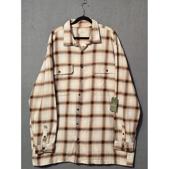 mutual weave Mens Big and Tall Midweight Shirt Jacket Beige Shadow 3XLT NWT - Picture 2 of 7